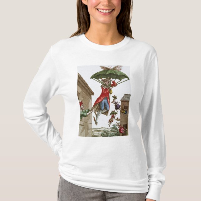 Camiseta Sostenido en alto por los paraguas y las mariposas (Anverso)