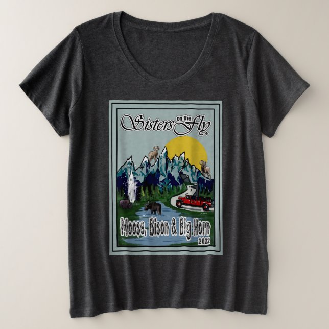 Camiseta SOTF Moose, Bison & Big Horn Plus Size (Anverso del diseño)