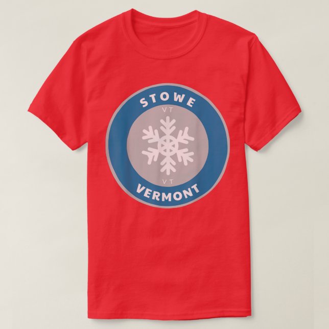 Camiseta Souble de insignia Stowe Vermont VT de invierno co (Diseño del anverso)