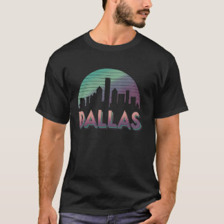Camiseta Souble de paisaje urbano de Dallas Texas Retro Vin