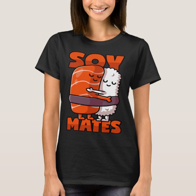 Camiseta Soul de Sushi Mates con un serrucho de salsa de so (Anverso)