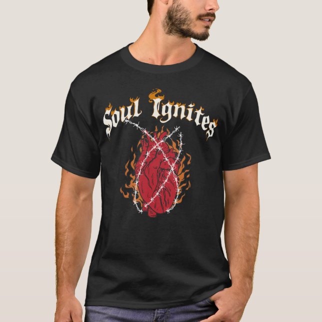 Camiseta Soul del corazón de fuego enciende la roca (Anverso)