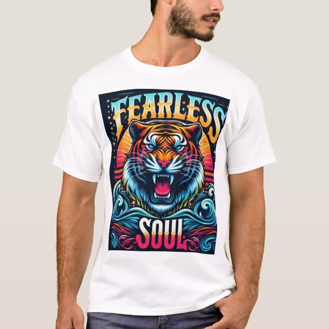 Camiseta Soul intrépido - Vibrante obra de tigre (Anverso)