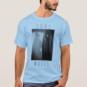 Camiseta "Soul Mates" Velas Gris Negro Diseño De Carbón