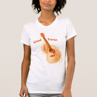Soul Tune Vintage Boho Guitar Watercolor Floral T-