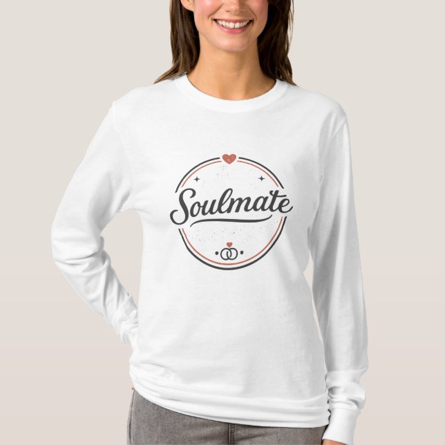 Camiseta Soulmate Retro Love Minimal(Light) Couple Matching (Anverso)