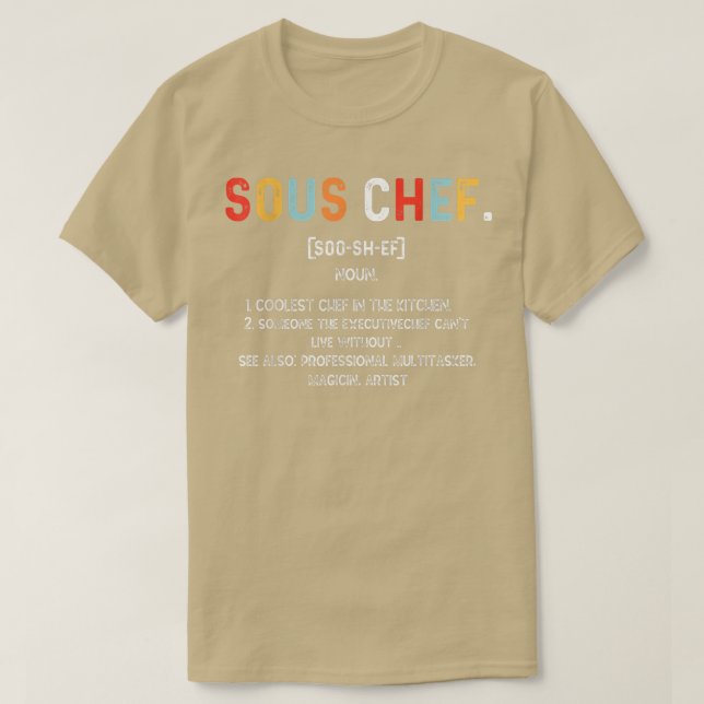 Camiseta Sous Chef Definition Funny Cooking Cook Citas (Diseño del anverso)