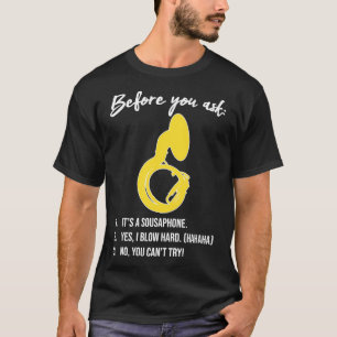 Camiseta Sousaphone ANTES DE HACER mamáes graciosas de rega