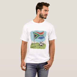 Camiseta South Africa flag and soccer ball