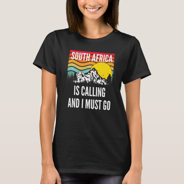 Camiseta South Africa Is Calling And I Must Go, Wavy Sunset (Anverso)