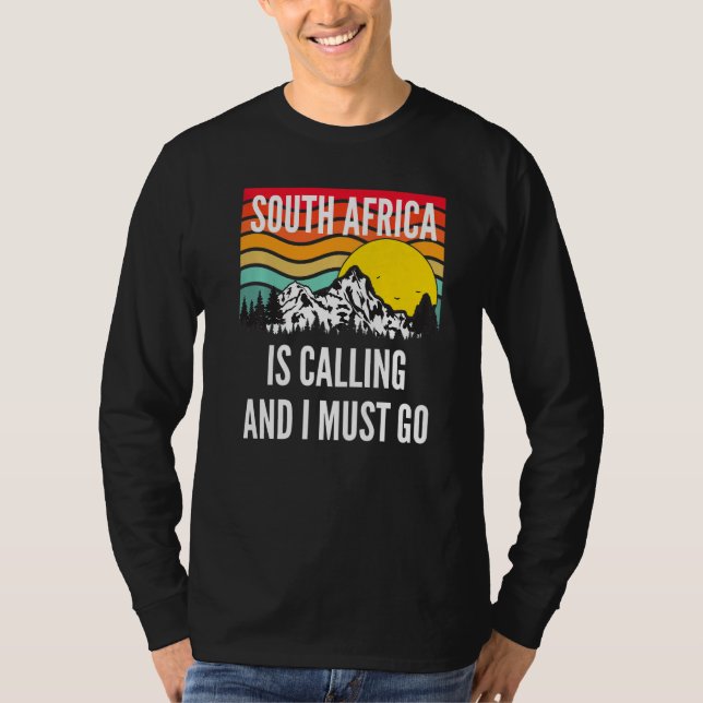 Camiseta South Africa Is Calling And I Must Go, Wavy Sunset (Anverso)