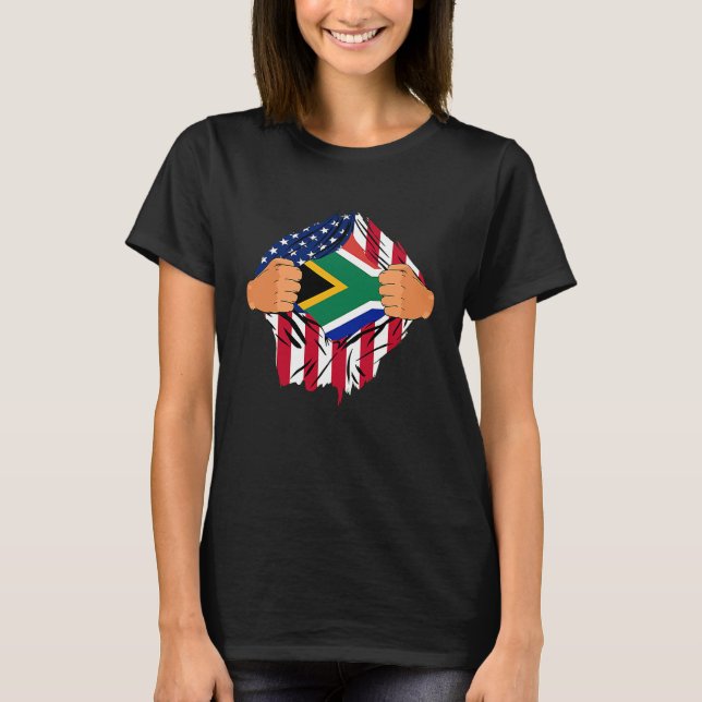 Camiseta South African Blood Inside Me American South Afric (Anverso)