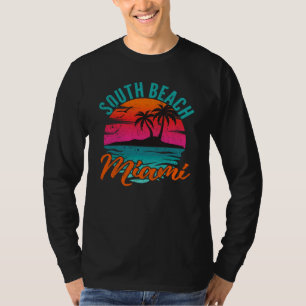 Camiseta South Beach Florida Miami Sunset Retro Vacaciones