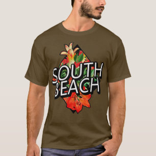 Camiseta South Beach Miami Florida Viajes Flores Tropicales