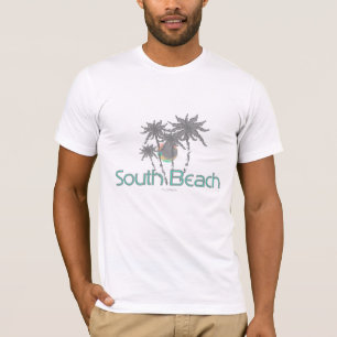 Camiseta South Beach Miami Gray Palms and Sun