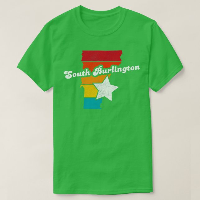 Camiseta South Burlington Vermont Vintage Molesto Souven (Diseño del anverso)