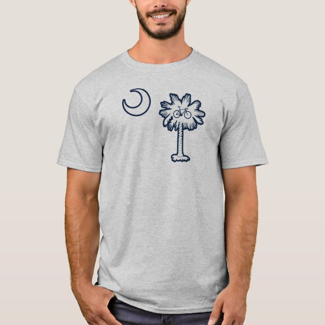 Camiseta South Carolina Flag Palm Tree Bike (Anverso)