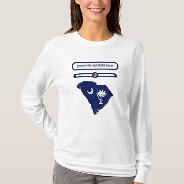 CAMISETA SOUTH CAROLINA MAP, SOUTH CAROLINA. SAMER BRASIL (Anverso)