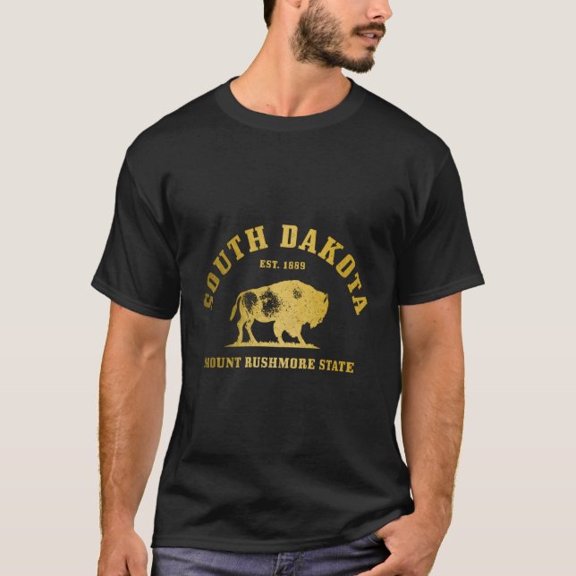 Camiseta South Dakota Est 1889 Mount Rushmore State Bison (Anverso)