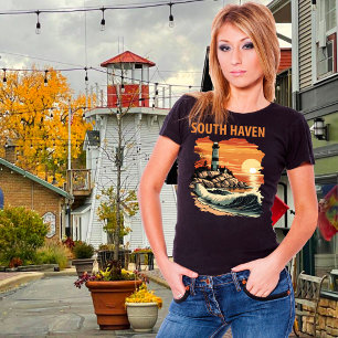 Camiseta South Haven Michigan Muelle Retro Viaje