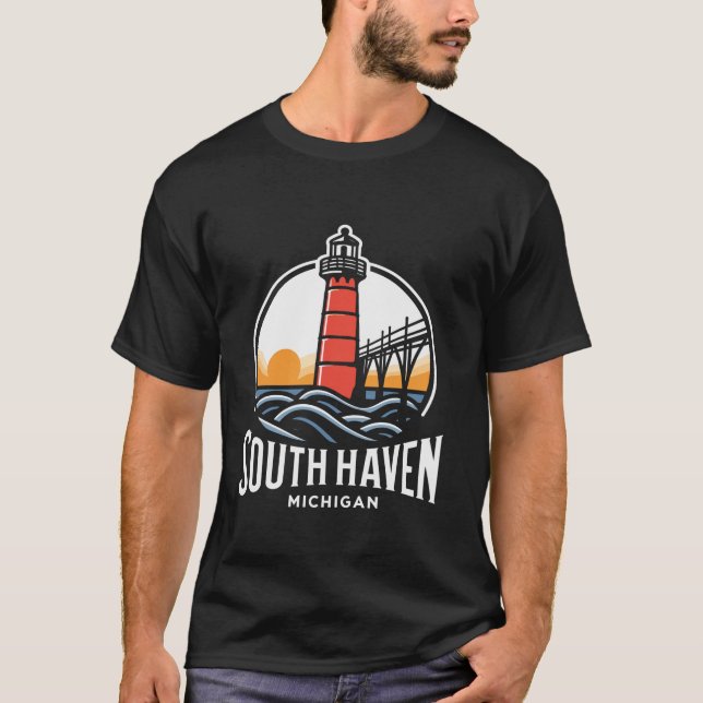 Camiseta South Haven Michigan South Haven Lighthouse South  (Anverso)