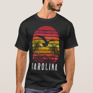 Camiseta South North Carolina Vintage Beach Retro Sunset