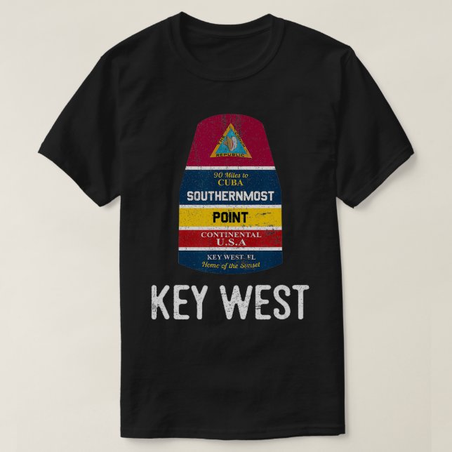Camiseta Southermost Point Key West Florida Keys Souvenir (Diseño del anverso)