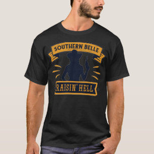 Camiseta Southern Belle Raisin Hell Cowgirl Country Western