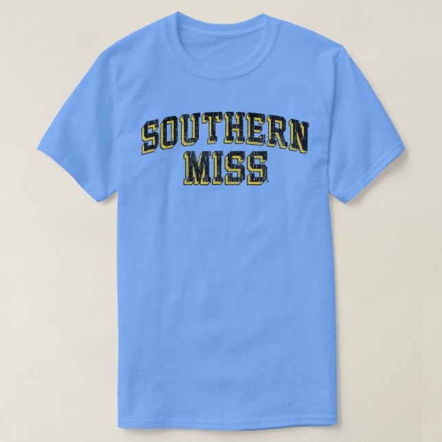 Camiseta Southern Mississippi Golden Eagles Retro Arch Bloc (Diseño del anverso)