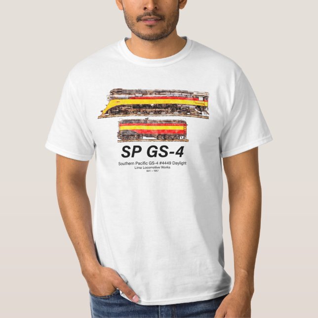 Camiseta Southern Pacific GS-4 Daylight Steam Locomotive (Anverso)