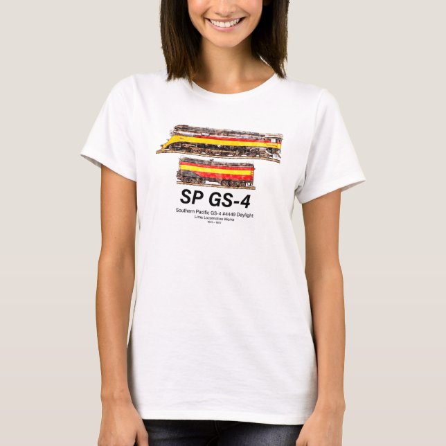 Camiseta Southern Pacific GS-4 Daylight Steam Locomotive (Anverso)