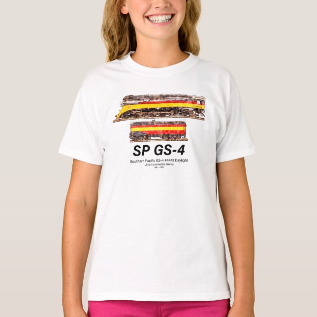 Camiseta Southern Pacific GS-4 Daylight Steam Locomotive (Anverso)