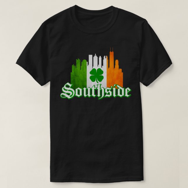 Camiseta Southside Irish Pride Chicago Sky line Windy City  (Diseño del anverso)