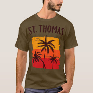 Camiseta Souv de Vacaciones de Palmeras Tropicales de St Th