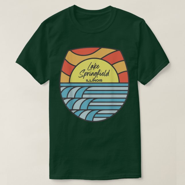 Camiseta Souve de Vacaciones Il Sunset en Lake Springfield  (Diseño del anverso)