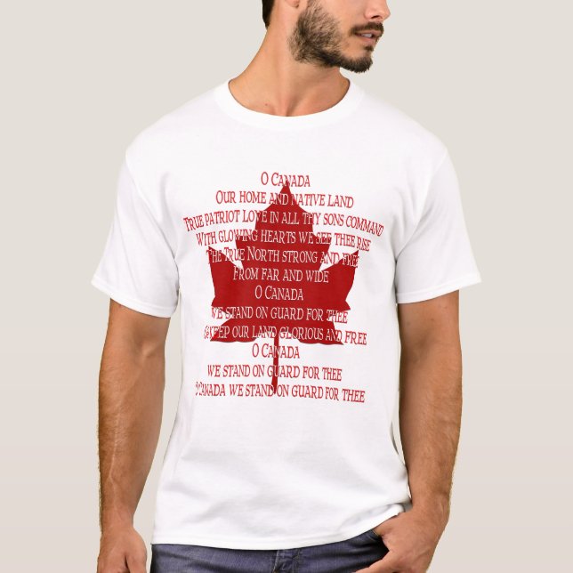 Camiseta Souvenir Canada Shirt de valor en himno d (Anverso)