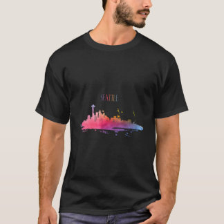 Camiseta Souvenir de color acuático Seattle Skyline