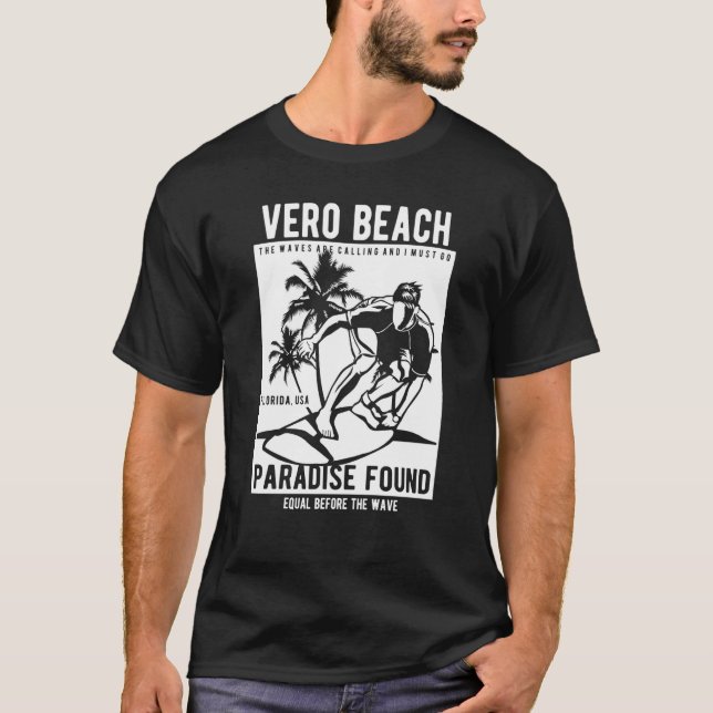 Camiseta Souvenir de estilo retro Vero Beach Florida (Anverso)