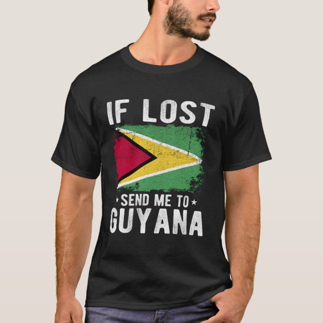Camiseta Souvenir de la bandera de Guyana - Si se pierde, e (Anverso)