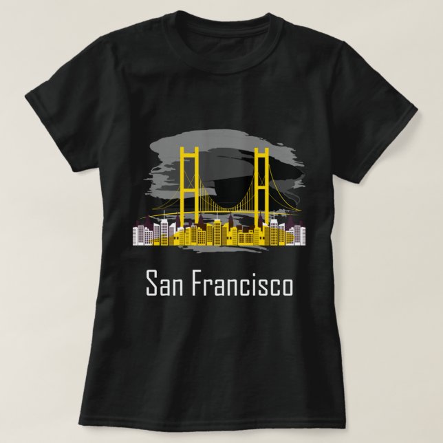 Camiseta Souvenir de la línea aérea de San Francisco Califo (Diseño del anverso)