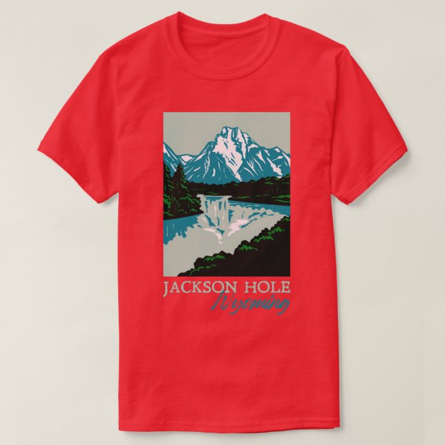 Camiseta Souvenir de las montañas Jackson Hole Wyoming Retr (Diseño del anverso)