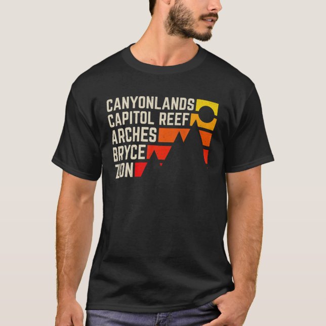 Camiseta Souvenir de los cinco parques nacionales de Utah - (Anverso)
