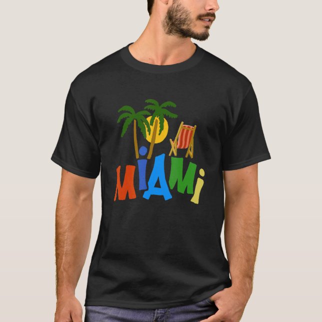 Camiseta souvenir de los hombres en Miami City Florida 3 (Anverso)