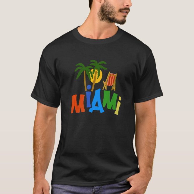 Camiseta souvenir de los hombres en Miami City Florida 7 (Anverso)