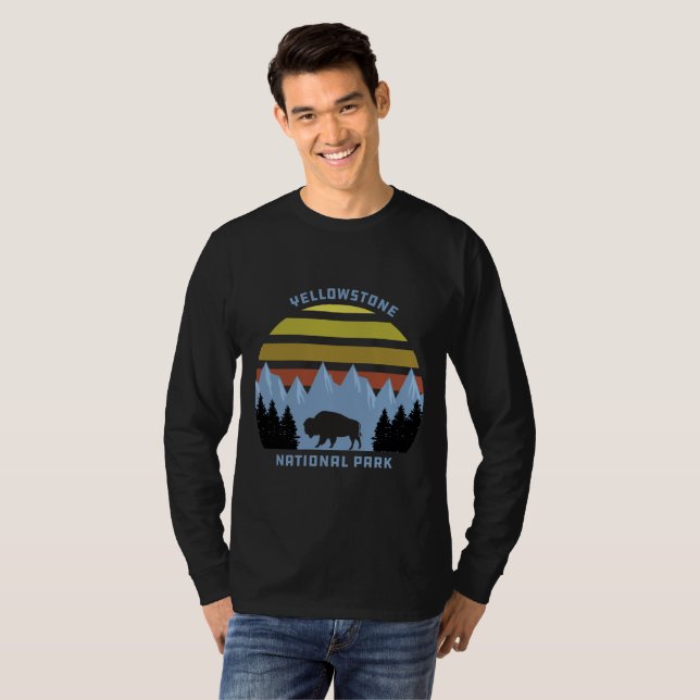 Camiseta Souvenir de montaña del Parque Nacional Yellowston (Anverso completo)