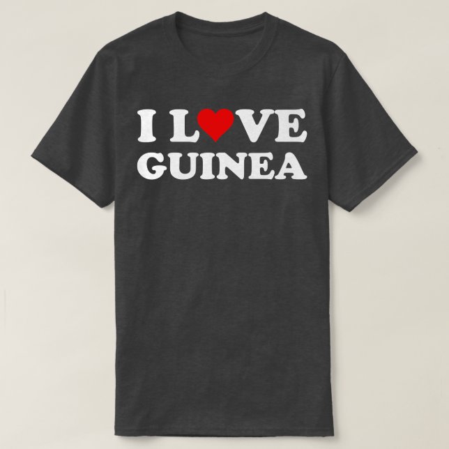 Camiseta Souvenir de viajes por países que amo a Guinea (Diseño del anverso)