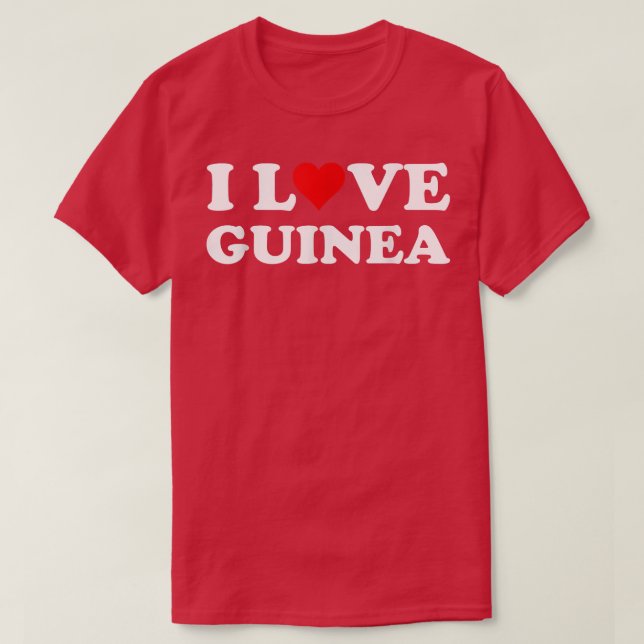 Camiseta Souvenir de viajes por países que amo a Guinea (Diseño del anverso)