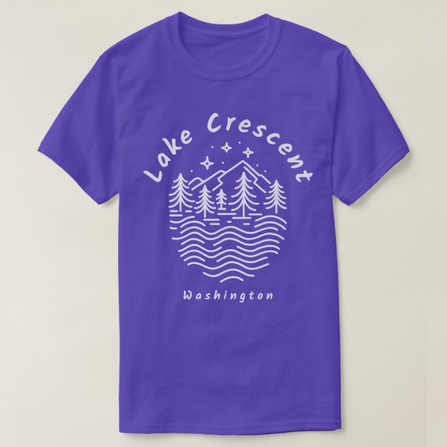 Camiseta Souvenir del lago Crescent Washington  (Diseño del anverso)