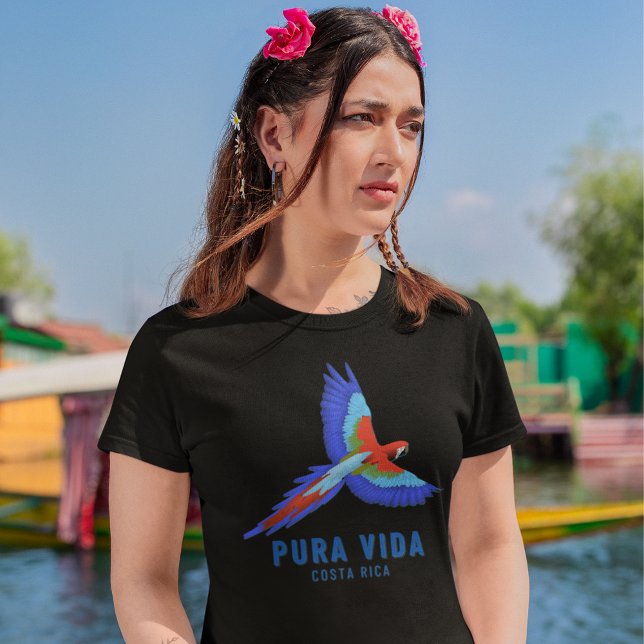 Camiseta Souvenir del loro de Costa Rica Pura Vida (Costa Rica Parrot Pura Vida Souvenir T-Shirt)