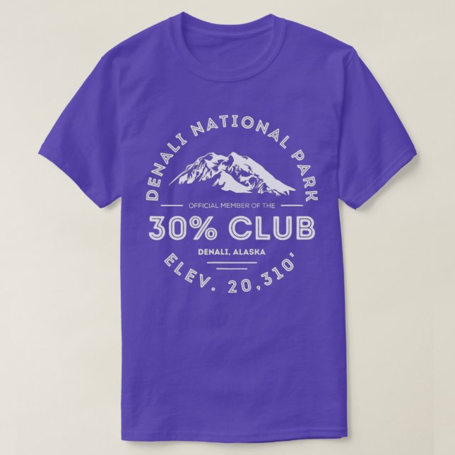 Camiseta Souvenir del parque nacional Denali 30 Club Alaska (Diseño del anverso)